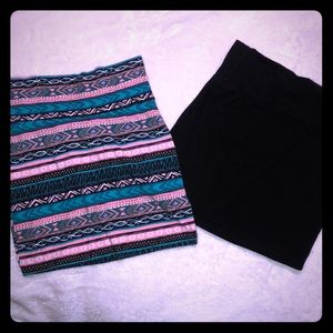 2 mini skirts in size s juniors printed and black